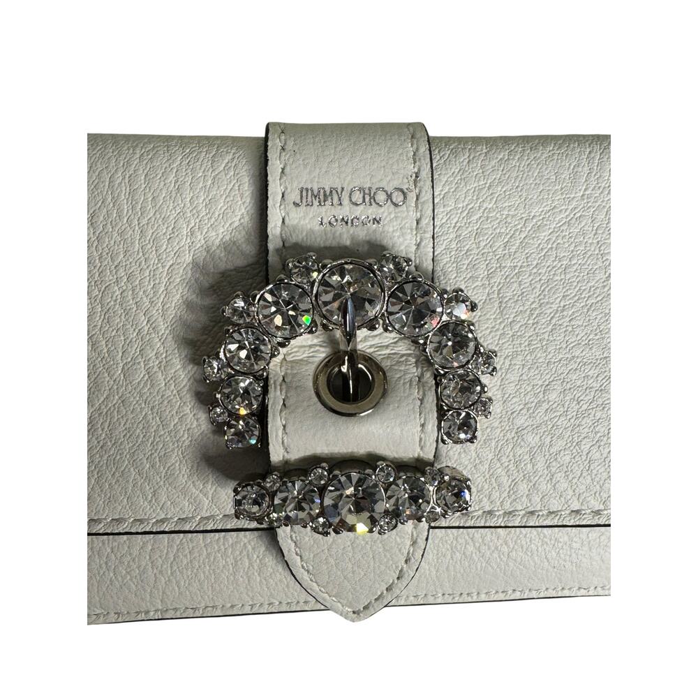 Jimmy Choo NWT Cheri Mini Keychain Wallet/Card Case in White w/Box - Picture 4 of 9